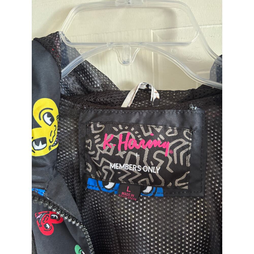 Keith Haring Members Only Jacket Windbreaker Large L Pop Art Hearts Apparel NWT - Picture 5 of 5